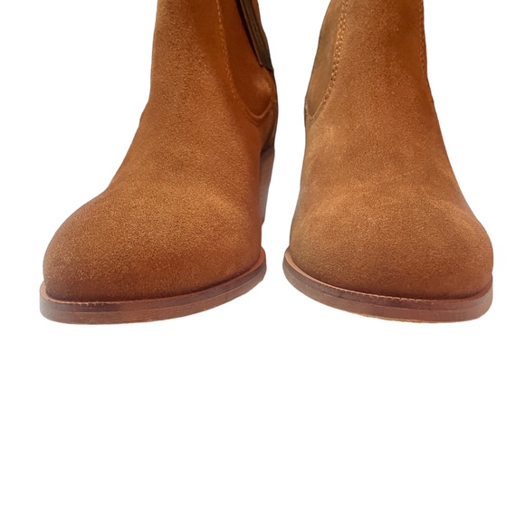 CREVO NEW Brown Suede Boots 10 Simple Unlined Mid Boot Chestnut - Picture 3 of 6